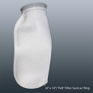Felt Filter Sock 4 x 14 with Plastic Ring